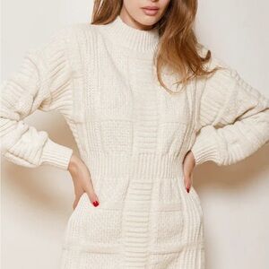 Lulu's Cream Backless Knit Dress